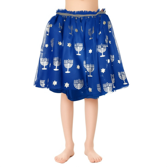 Cat & Jack Other - NWOT Cat & Jack Girls Large (10/12) Blue Silver Tutu Hanukkah Skirt Festive